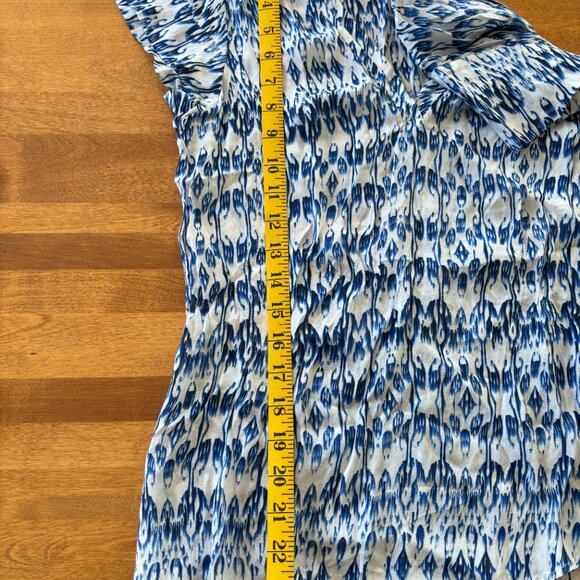 Massimo Dutti Blue and White Patterned Blouse, Size 6 - Picture 7 of 7